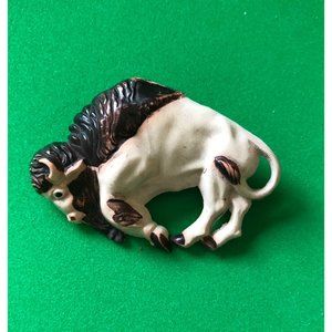 Celluloid Buffalo Figural Vintage Pin